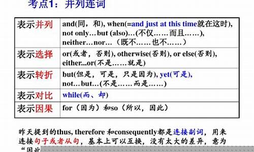 英語中并列連詞除了 and、but、or 還有哪些，用法有何特點？