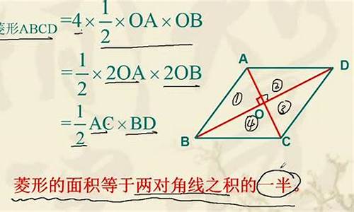 初中數(shù)學(xué)菱形的面積與對角線的關(guān)系？