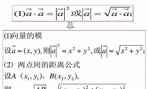 高中數(shù)學(xué)向量的模長(zhǎng)公式及應(yīng)用場(chǎng)景？