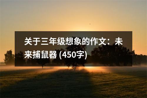 關于三年級想象的作文：未來捕鼠器 (450字)