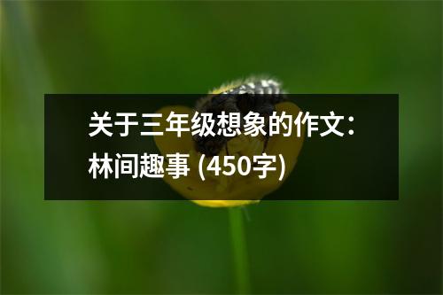 關(guān)于三年級(jí)想象的作文：林間趣事 (450字)