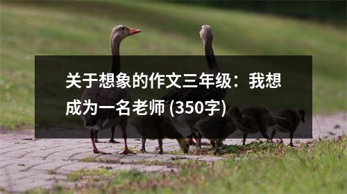 關于想象的作文三年級：我想成為一名老師 (350字)
