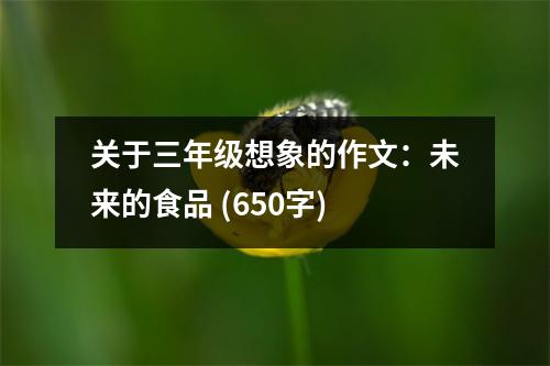 關(guān)于三年級(jí)想象的作文：未來(lái)的食品 (650字)