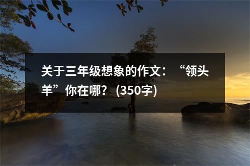 關(guān)于三年級(jí)想象的作文：“領(lǐng)頭羊”你在哪？ (350字)