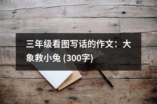 三年級(jí)看圖寫話的作文：大象救小兔 (300字)