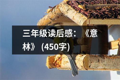 三年級讀后感：《意林》 (450字)
