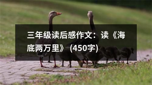三年級讀后感作文：讀《海底兩萬里》 (450字)