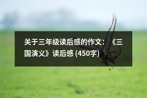 關(guān)于三年級(jí)讀后感的作文：《三國演義》讀后感 (450字)