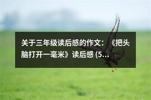 關(guān)于三年級讀后感的作文：《把頭腦打開一毫米》讀后感 (550字)