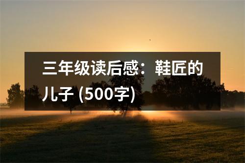 三年級讀后感：鞋匠的兒子 (500字)