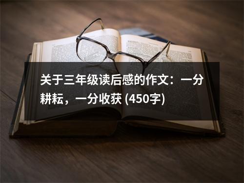 關(guān)于三年級讀后感的作文：一分耕耘，一分收獲 (450字)