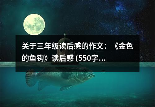 關(guān)于三年級讀后感的作文：《金色的魚鉤》讀后感 (550字)