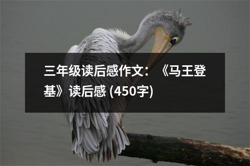 三年級讀后感作文：《馬王登基》讀后感 (450字)