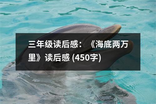 三年級讀后感：《海底兩萬里》讀后感 (450字)