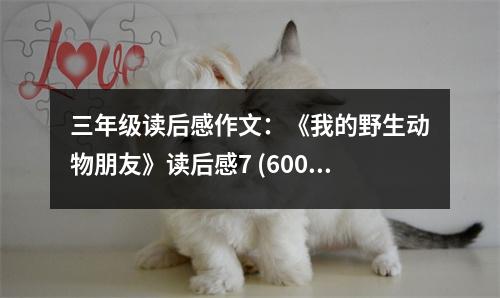 三年級讀后感作文：《我的野生動物朋友》讀后感7 (600字)
