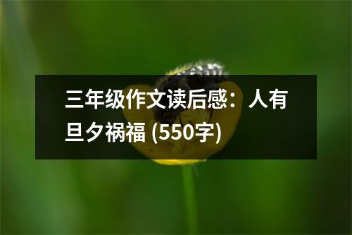 三年級作文讀后感：人有旦夕禍福 (550字)