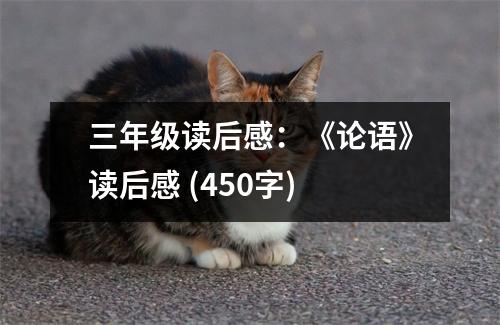三年級讀后感：《論語》讀后感 (450字)