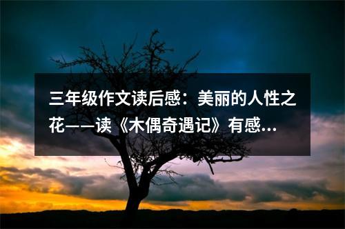 三年級(jí)作文讀后感：美麗的人性之花——讀《木偶奇遇記》有感 (550字)