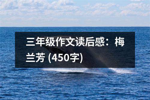 三年級作文讀后感：梅蘭芳 (450字)