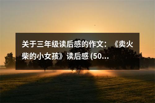 關(guān)于三年級(jí)讀后感的作文：《賣火柴的小女孩》讀后感 (500字)