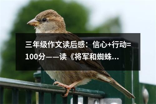 三年級(jí)作文讀后感：信心+行動(dòng)=100分——讀《將軍和蜘蛛》有感 (450字)