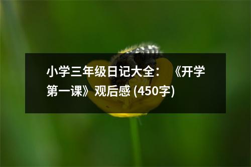 小學(xué)三年級日記大全： 《開學(xué)第一課》觀后感 (450字)