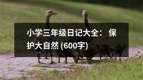 小學(xué)三年級(jí)日記大全： 保護(hù)大自然 (600字)