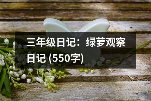 三年級日記：綠蘿觀察日記 (550字)