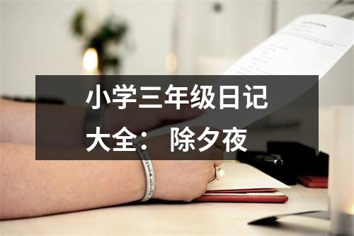 小學(xué)三年級(jí)日記大全： 除夕夜