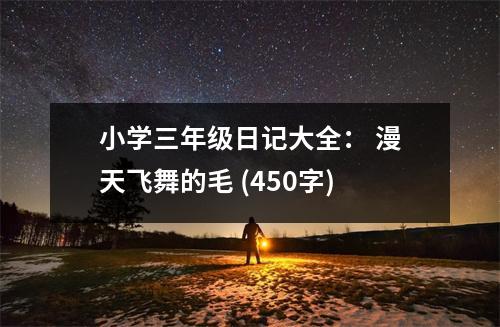 小學三年級日記大全： 漫天飛舞的毛 (450字)