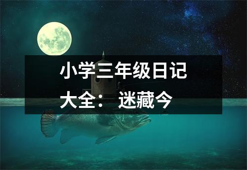 小學三年級日記大全： 迷藏今