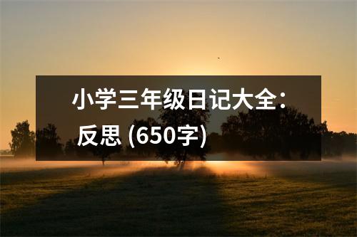 小學(xué)三年級日記大全： 反思 (650字)