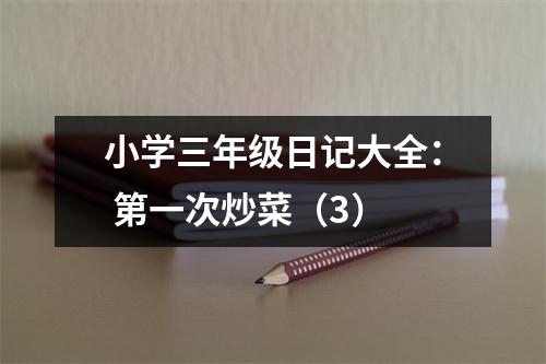 小學(xué)三年級(jí)日記大全： 第一次炒菜（3）