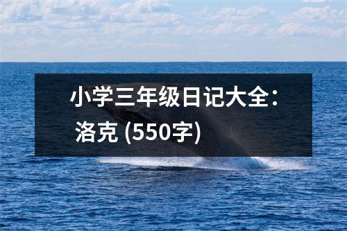 小學(xué)三年級日記大全： 洛克 (550字)