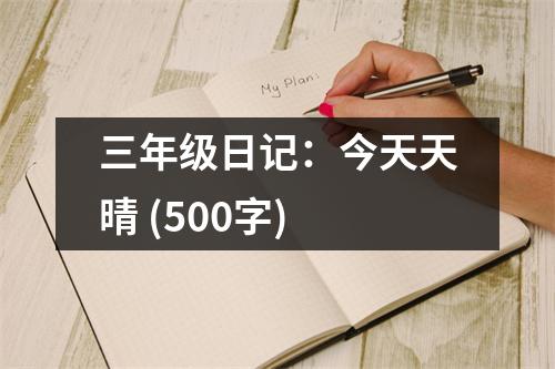 三年級日記：今天天晴 (500字)