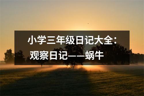 小學三年級日記大全： 觀察日記——蝸牛