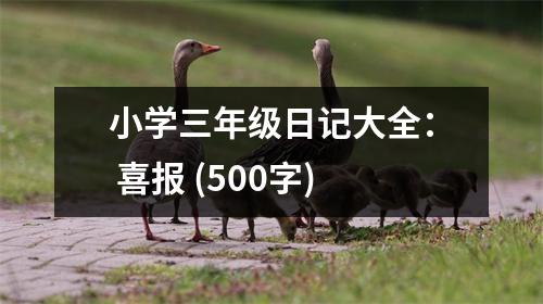 小學(xué)三年級日記大全： 喜報 (500字)