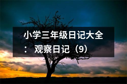 小學(xué)三年級日記大全： 觀察日記（9）