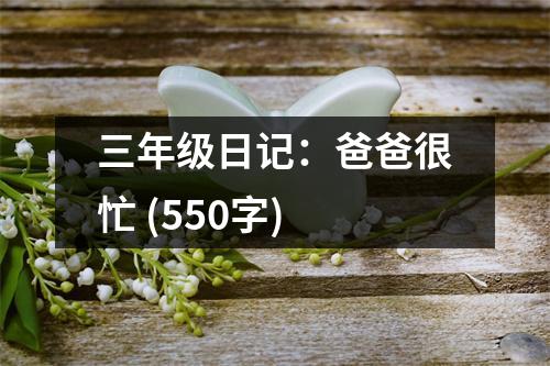 三年級日記：爸爸很忙 (550字)