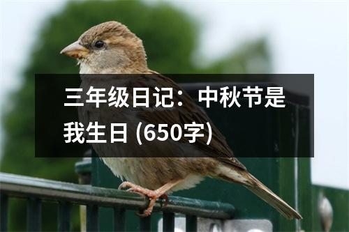 三年級日記：中秋節(jié)是我生日 (650字)