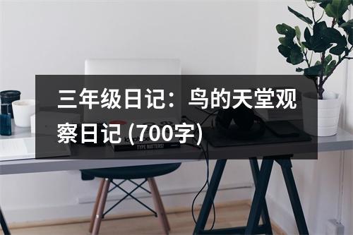三年級日記：鳥的天堂觀察日記 (700字)