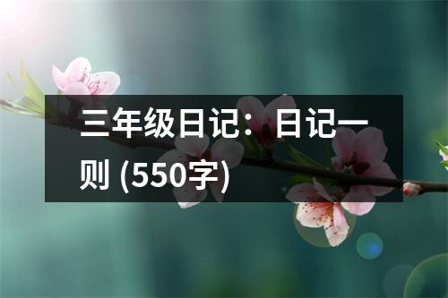 三年級日記：日記一則 (550字)
