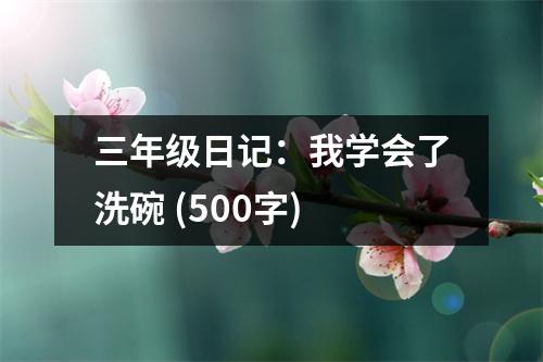 三年級日記：我學會了洗碗 (500字)
