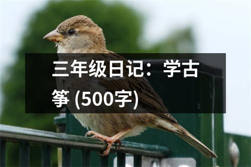 三年級日記：學古箏 (500字)