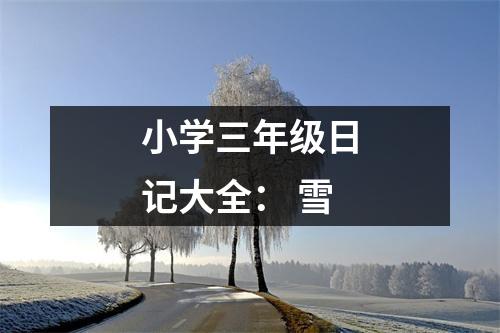 小學(xué)三年級(jí)日記大全： 雪