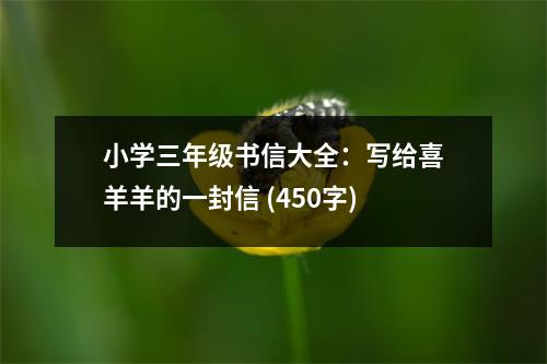 小學(xué)三年級(jí)書信大全：寫給喜羊羊的一封信 (450字)