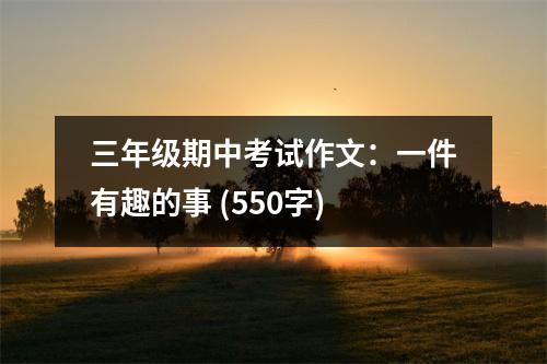 三年級(jí)期中考試作文：一件有趣的事 (550字)