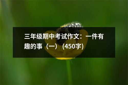 三年級(jí)期中考試作文：一件有趣的事（一） (450字)
