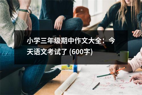 小學(xué)三年級(jí)期中作文大全：今天語文考試了 (600字)