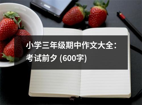 小學(xué)三年級(jí)期中作文大全：考試前夕 (600字)
